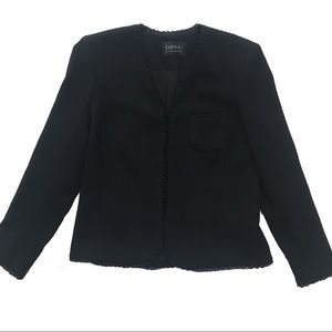 VINTAGE 80’s Classy Black Blazer Jacket Wool